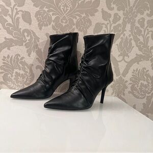La Ligne Black Ruched Heeled Boots